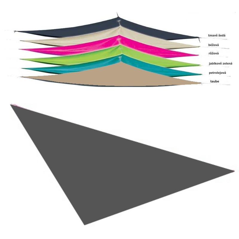 Trojúhelníková plachta proti slunci 3,6 x 3,6 x 3,6 m  antracit