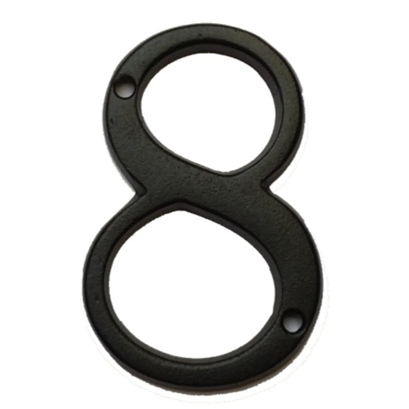 Domovní číslo - kovová číslice "8" - černá 8 cm