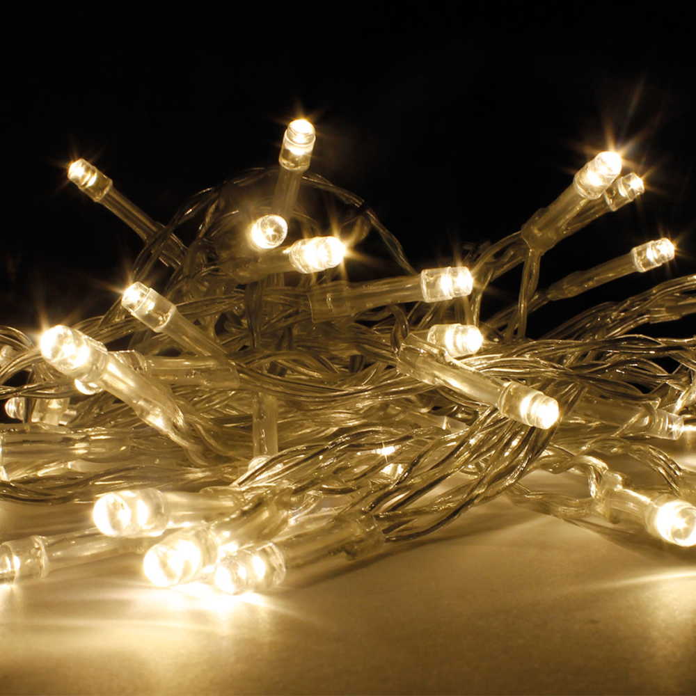 Vánoční řetěz na baterie 50 LED teplá bílá - délka 4,9 m 