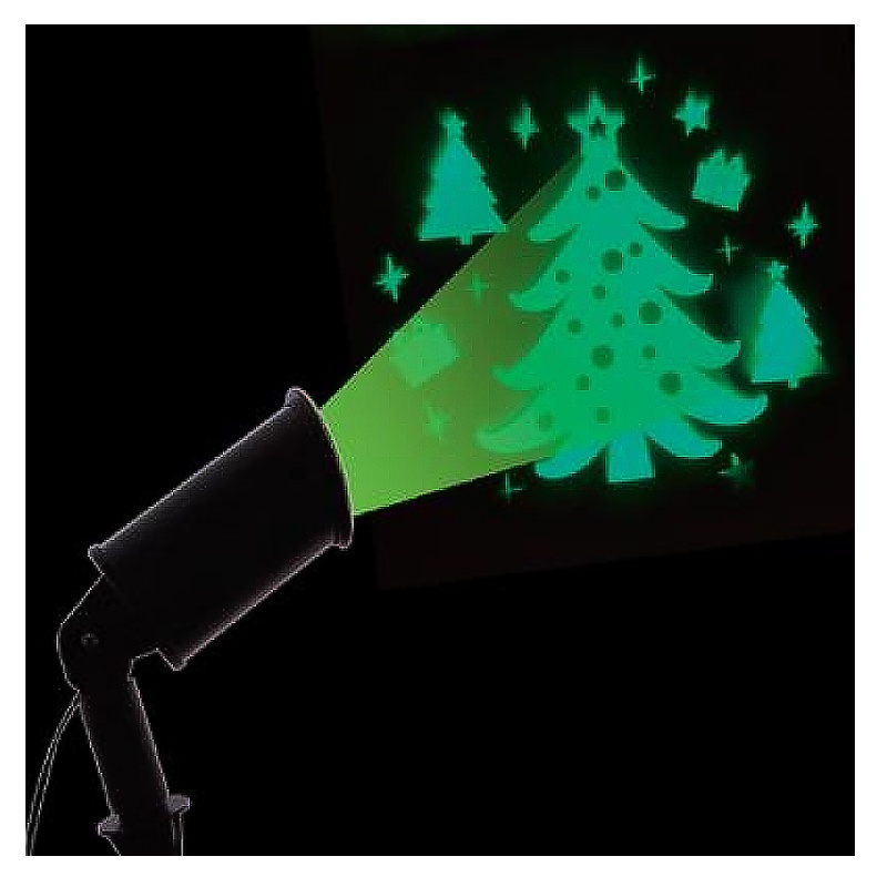 Venkovní vánoční led projektor zelené stromečky