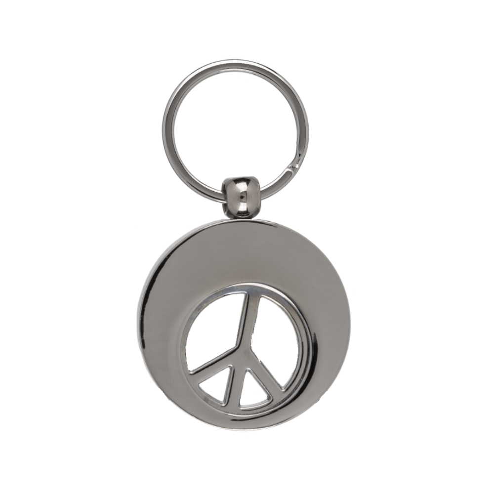 Přívěšek na klíče čip žeton do nákupního vozíku symbol míru